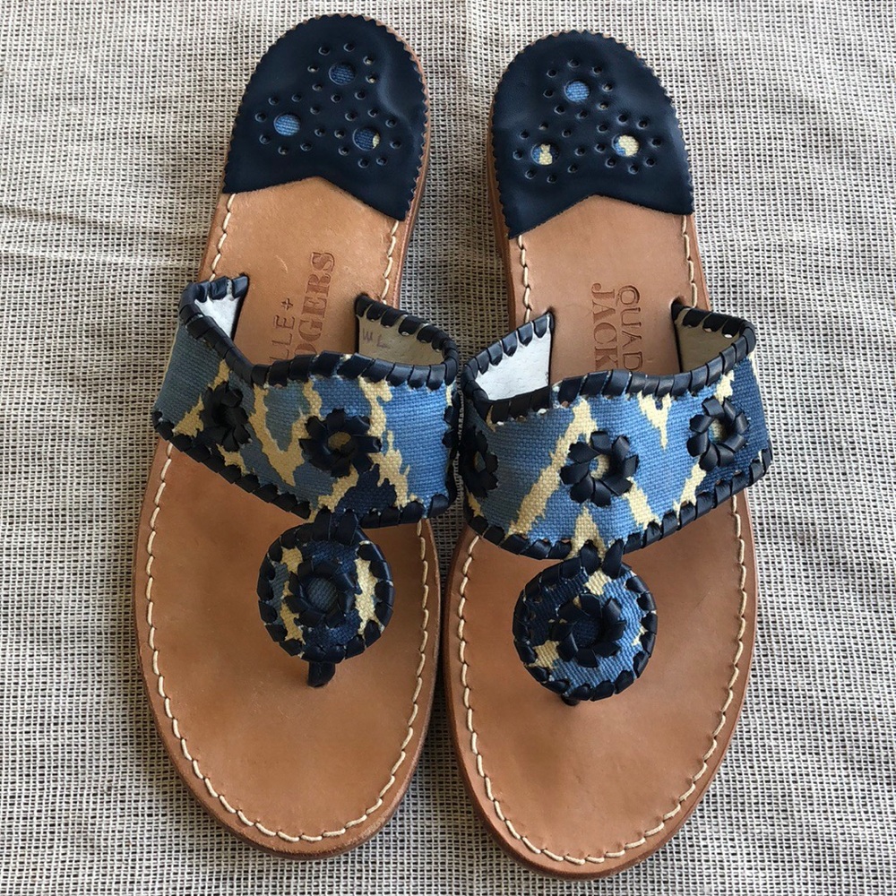Jack Rogers sandals Blue & White Rare Size 7